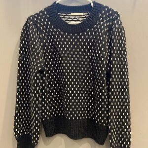 Marine Layer Black and White Crew Neck Sweater